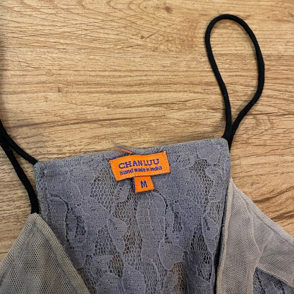 Chan Luu Blue Asymmetrical Ruffled Camisole - Picture 10 of 17
